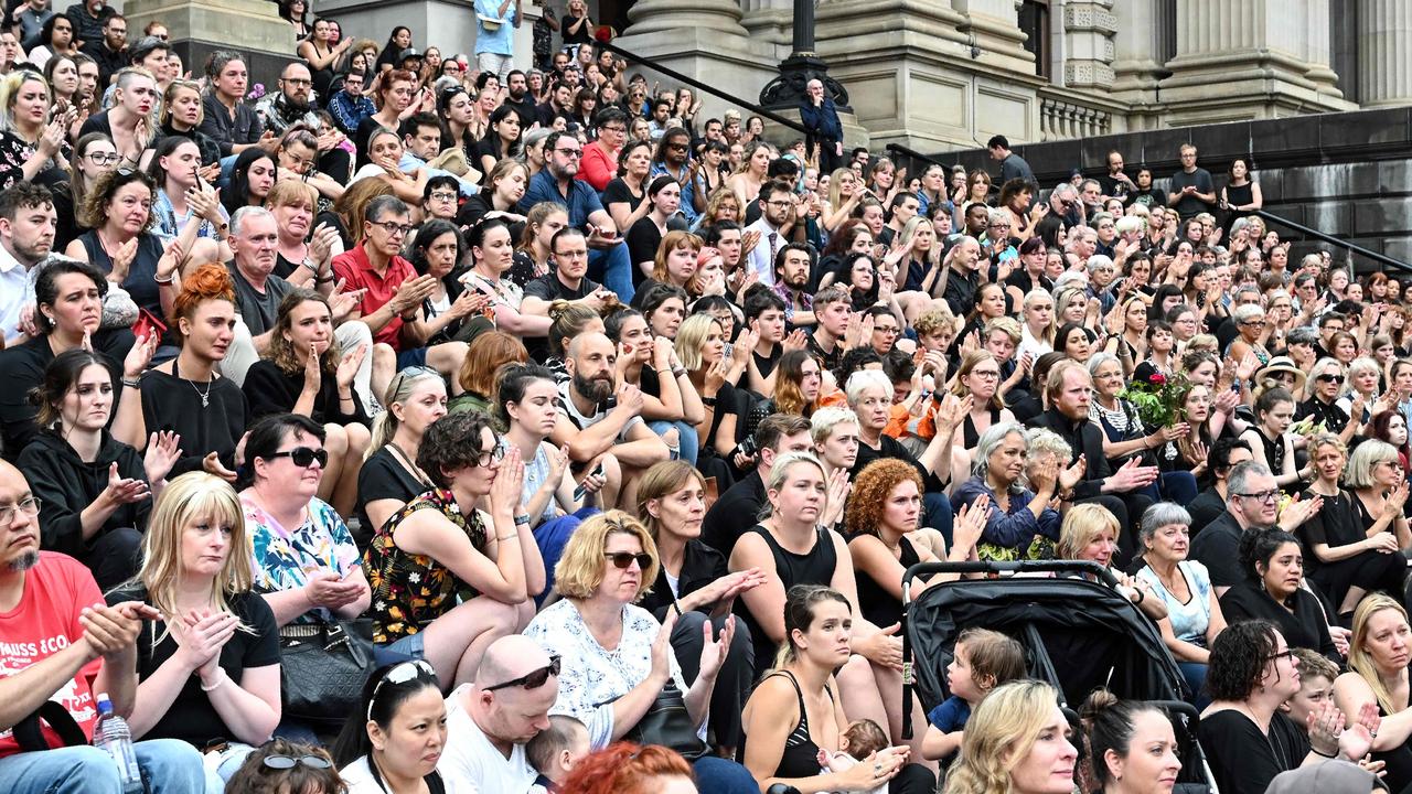 Hundreds turned out to pay their respects to Aiia. Picture: Allan Lee / AFP