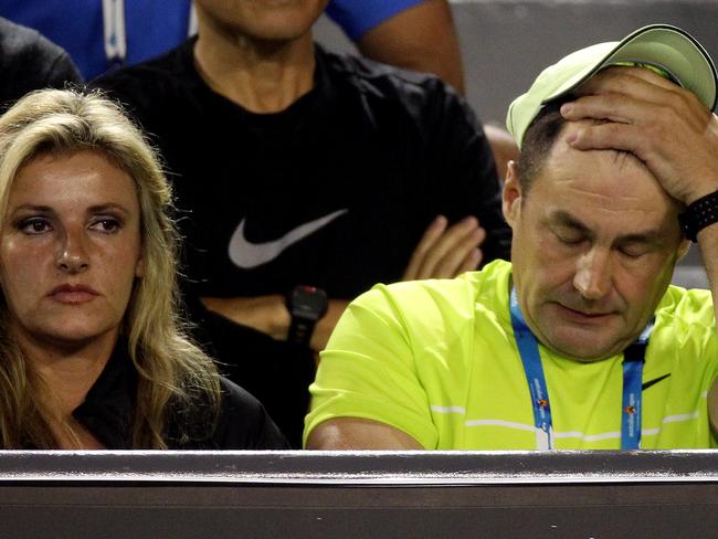 Bernard Tomic's dad John and mother Ada watching him play tennis.