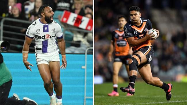 Justin Olam will join the Wests Tigers as part of a player swap deal with the Melbourne Storm for Shawn Blore.