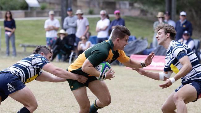 Wests no.10 with the ball as Wests vs Brothers at the Colts Rugby Union Match, Toowong, Saturday August 29, 2020. (Image Sarah Marshall)