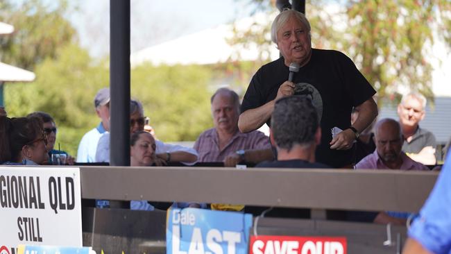 Clive Palmer at Clermont. Picture: William Rollo