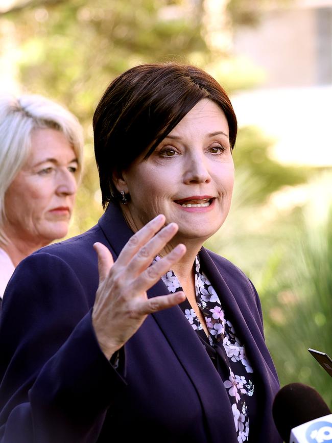 Jodi McKay speaks to media outside Parliament House. Picture: NCA NewsWire / Dylan Coker