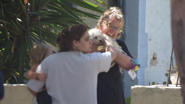 A house has been destroyed at Gawler South, while two passers by helped to contain the blaze from the neighbouring property, and retrieve two dogs. Picture Jason Katsaras