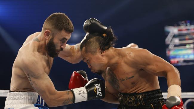 Sam Ah See scored a first round stoppage after six years out of the ring. Picture: Mark Evans/Getty