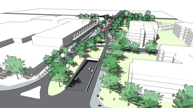 The proposed $100m project will include a new bus interchange connecting Macquarie University and the Macquarie Centre.