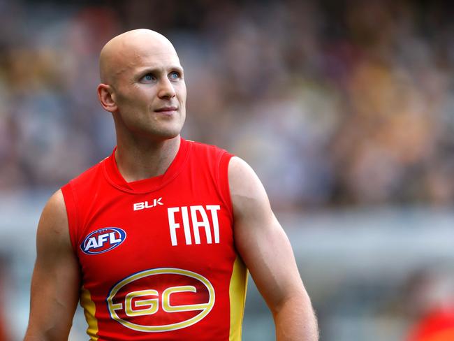 MELBOURNE, AUSTRALIA - JUNE 12: Gary Ablett of the Suns looks on during the 2016 AFL Round 12 match between the Richmond Tigers and the Gold Coast Suns at the Melbourne Cricket Ground on June 12, 2016 in Melbourne, Australia.