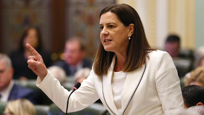 Attorney-General Deb Frecklington in Parliament on Thursday. Picture: Tertius Pickard/NCA NewsWire