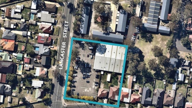 Aerial photograph of the proposed development, on the corner of Newton Rd and Lancaster St in Blacktown. Picture: DFP Planning