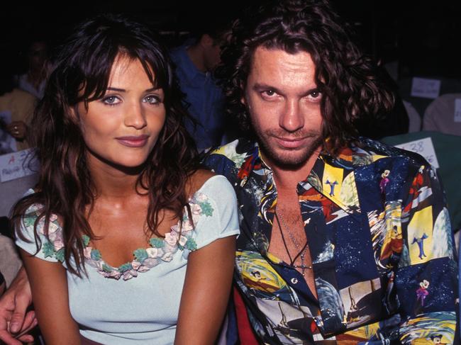 Michael Hutchence and Helena Christensen. Picture: Getty Images