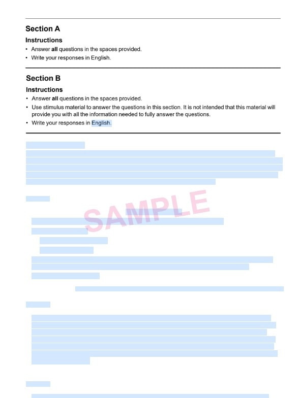 Year 12 students highlighted parts of the exam cover pages to unveil hidden text with questions that appeared on their real exam. Picture: Herald Sun,