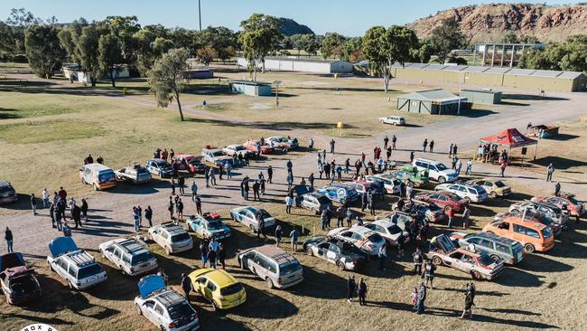 The 2024 Winter Shitbox Rally wrapped up with an auction at Blatherskite Park, Alice Springs, on June 22. Picture: Box Rallies