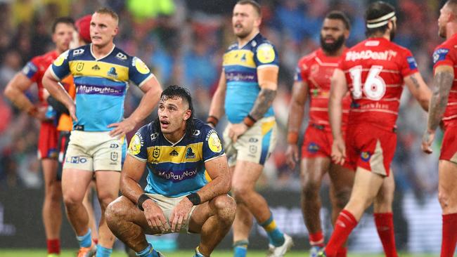 Titans captain Tino Fa'asuamaleaui is shouldering the load. Picture: Chris Hyde/Getty Images