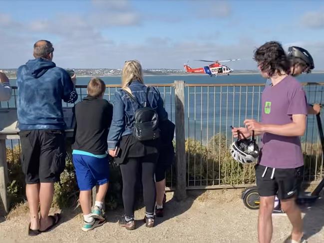 The boy was rescued by helicopter. Picture: Grant McArthur