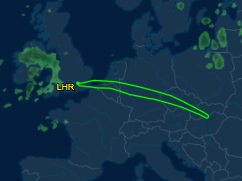 The flight path QF2 was taking before it was forced to turn around two hours into the flight. Picture: Flight Aware