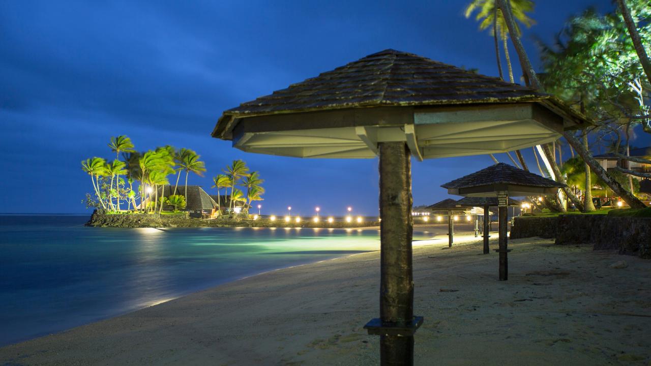 The luxury resort has five restaurants and six bars. The Wicked Walu seafood restaurant is on its own island. Picture: Alamy