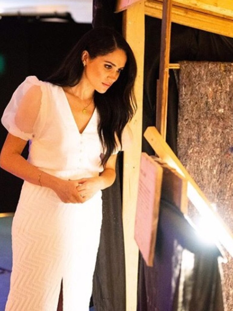 The Duchess of Sussex went all-white for the occasion. Picture: Instagram/Sussex Royal