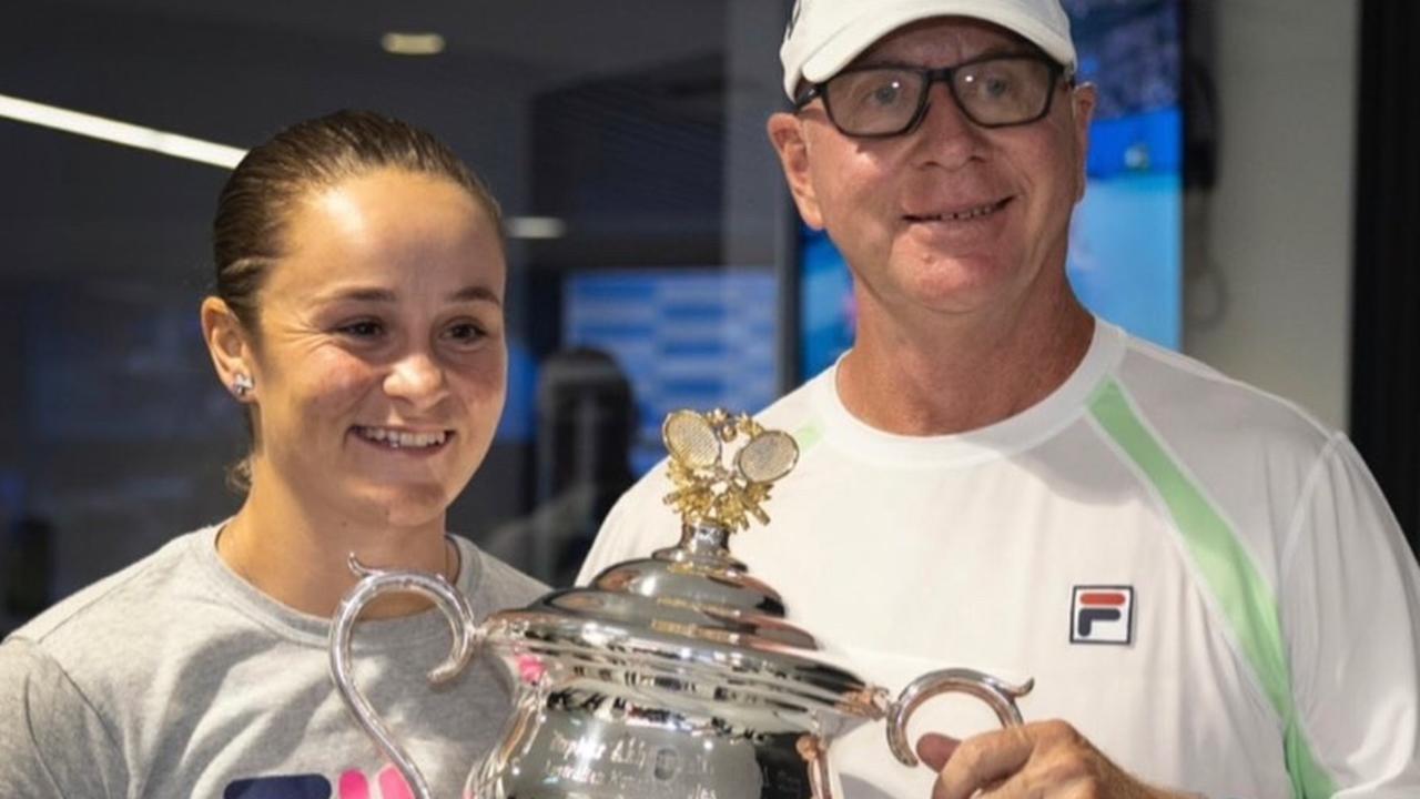 Wimbledon champion Ash Barty with coach Craig Tyzzer