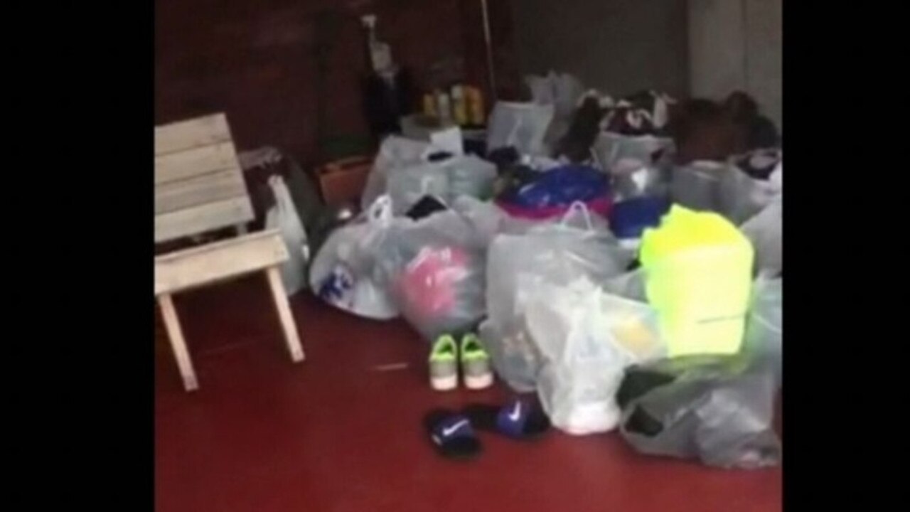 Yousef's belongings were dumped in plastic bags. Picture: Supplied