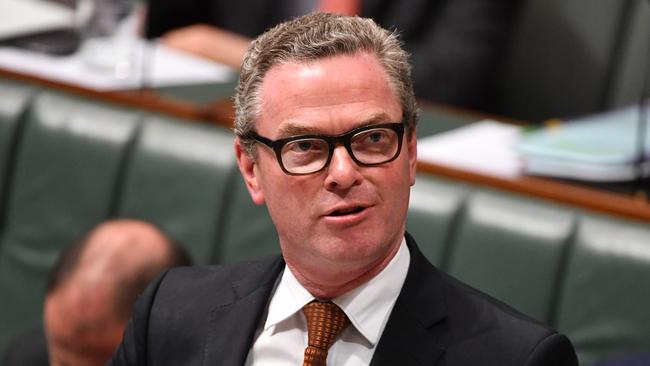 Minister for Defence Industry Christopher Pyne during Question Time in the House of Representatives at Parliament House in Canberra.