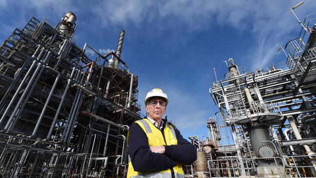 Qenos CEO Stephen Bell at their Olefins plant at Altona, has raised concerns about the rising energy costs. Picture: Nicki Connolly