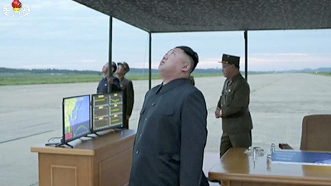 What goes up: North Korean rascal Kim Jong-un plays ballistic leapfrog with neighbour Japan. Picture: AP