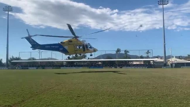 New RACQ CapRescue AW319 helicopter sets down in Browne Park Rockhampton