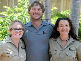 Jessie and Malachi Conway of Rocky Instincts and Ky Furneaux stuntwoman. Picture: Jann Houley