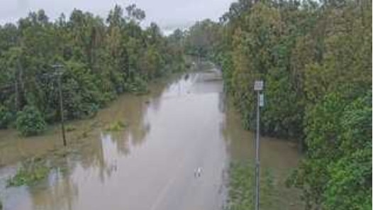 The Bruce Highway is cut north of Ingham on Thursday morning. Picture: Supplied