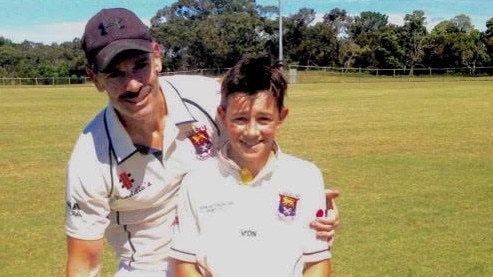 ABC sports commentator Paul Kennedy with his son Gus.