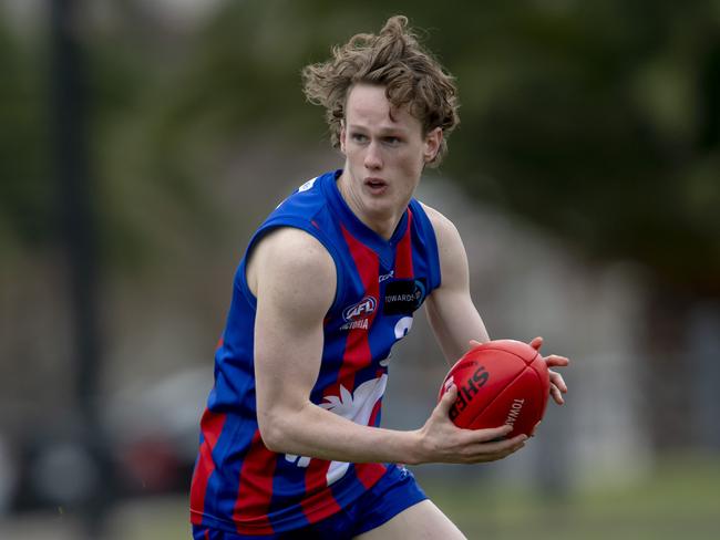 Chargers' William Golds in action during the TAC Cup: Oakleigh v Sandringham football match in Oakleigh, Saturday, June 23, 2018. Picture:Andy Brownbill