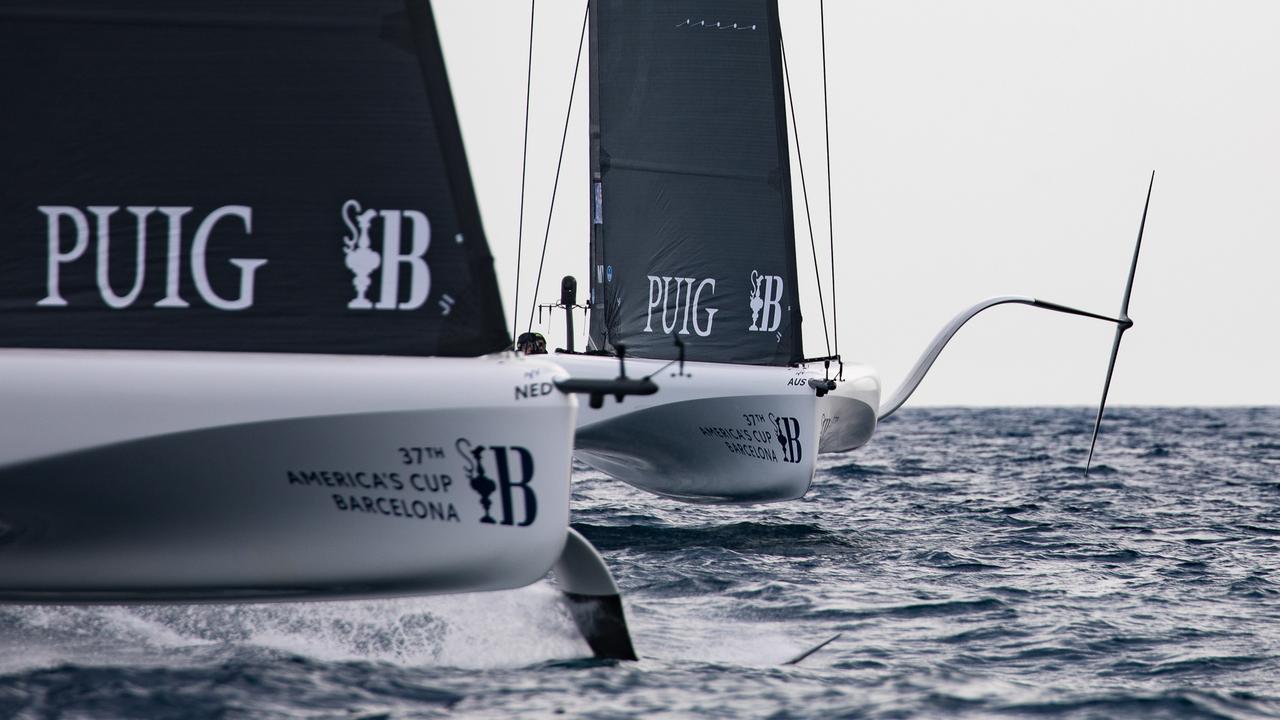 The Australian crew at the America's Cup. Picture: Supplid: Nic Douiglass @sailorgirlhq