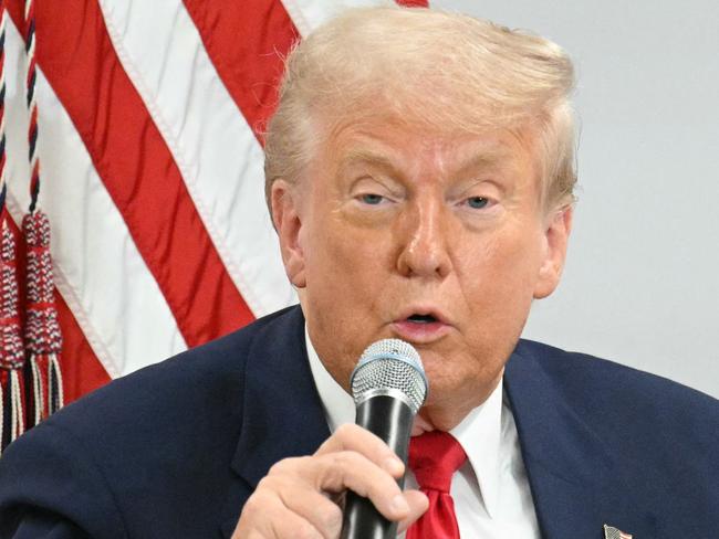 US President Donald Trump speaks at the Business Roundtable quarterly meeting in Washington, DC, on March 11, 2025. (Photo by Mandel NGAN / AFP)