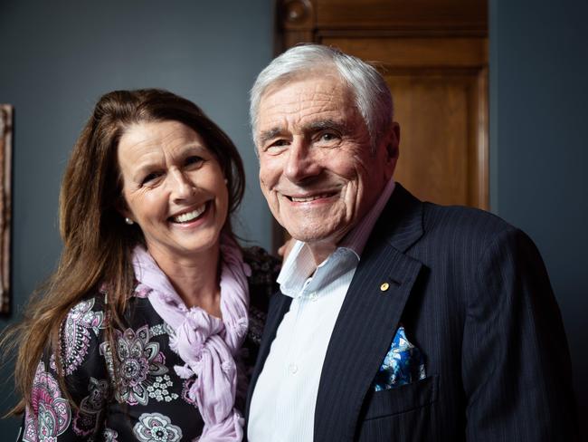 Shocked....Seven chairman Kerry Stokes with his wife Christine.