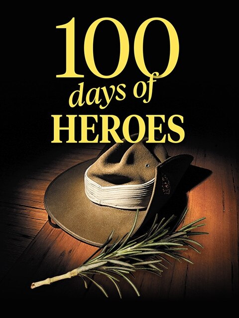 Logo for 100 days of heroes in the Mercury newspaperhundred days of heroes