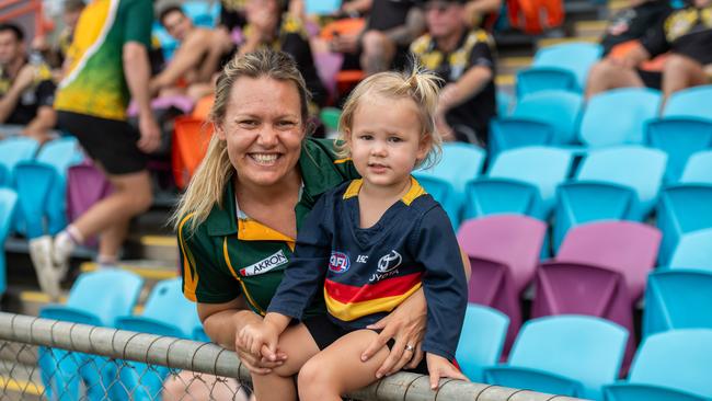 Amy Hetherington and Ruby Hetherington in the 2023-24 NTFL Women's Grand Final between PINT and St Mary's. Picture: Pema Tamang Pakhrin