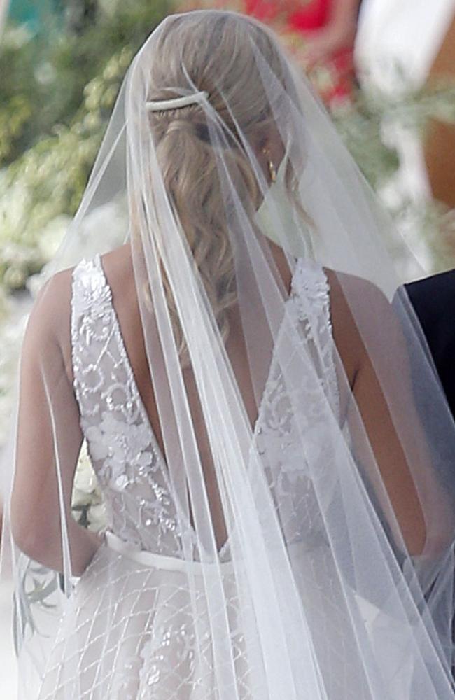 Anna Heinrich’s wedding gown featured beaded detailing. Picture: Matrix