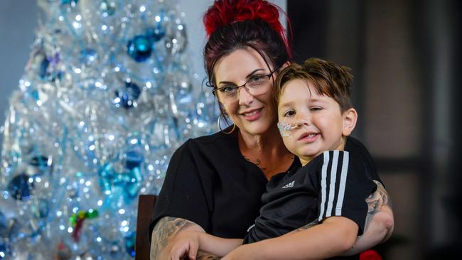 Sammy Scully, 7 with mum Alison Harrison. Picture: Roy VanDerVegt