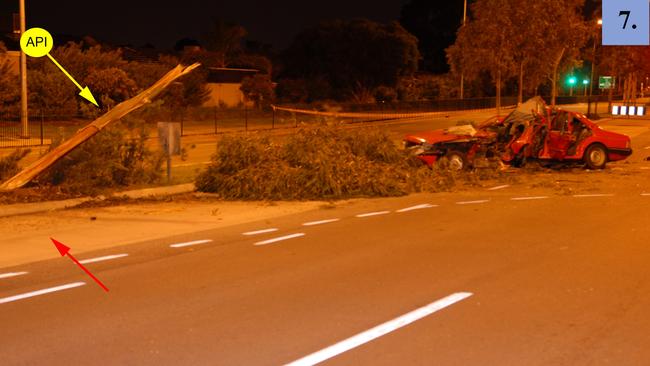 Phillip Wright lost control and hit a tree on West Lakes Boulevard on June 11, 2009. Picture: SA Police