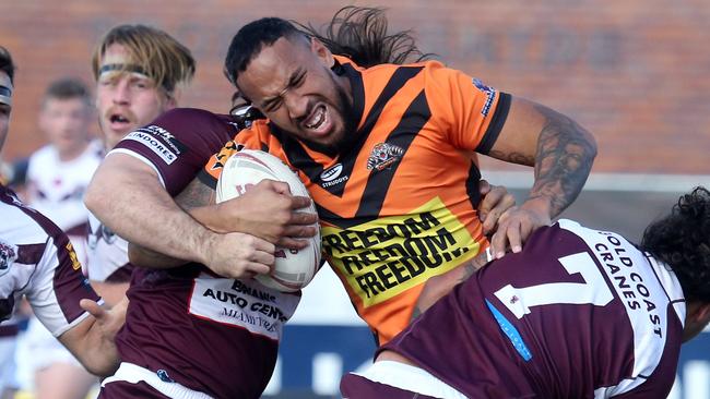 Action shots of the Southport Tigers vs. Burleigh Bears major semi-final clash at Pizzey Park. Eni Folau. 4 September 2022 Miami Picture by Richard Gosling