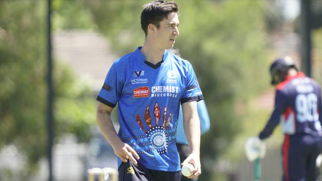 Premier Cricket: Prahran bowler Sam Beer. Picture: Valeriu Campan