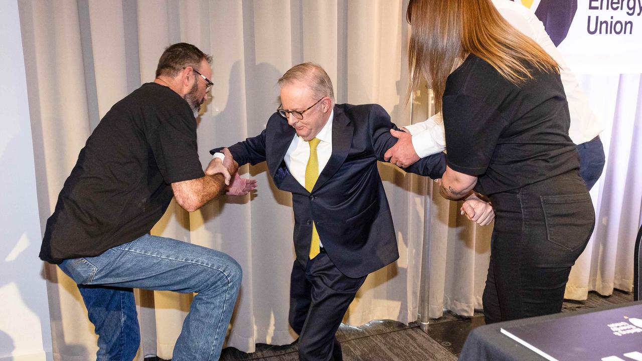 Mr Albanese had previously brushed the incident off as a stumble, Picture: Jason Edwards / NewsWire