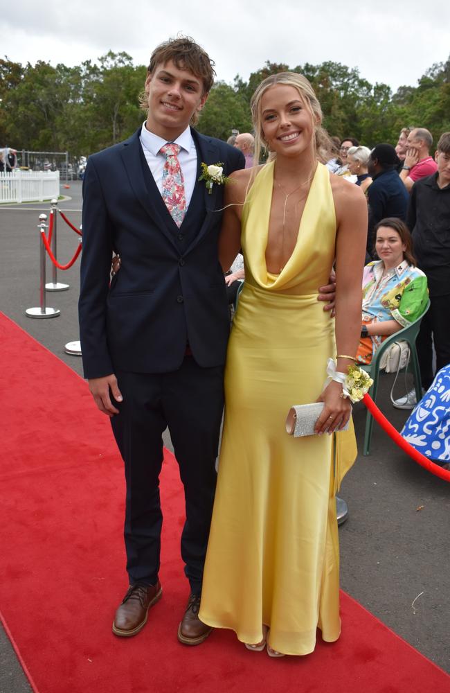 Luke Harys and Jess Lloyd at the Pacific Lutheran College Formal held at the Sunshine Coast Turf Club on November 15, 2024. Picture: Sam Turner