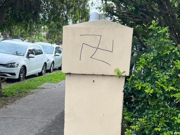 Parents at a Rose Bay preschool were shocked to find swastika graffiti at the front entrance.