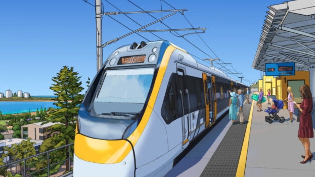 An artist's impression of a Sunshine Coast train station