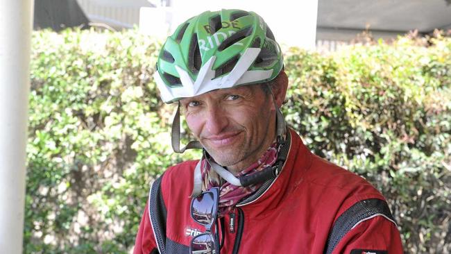 RIDING FOR CHANGE: Helmut Meyer, from Germany, rode through Maclean and Grafton on a 5500km ride to raise money for clean water projects in Africa. Picture: Jarrard Potter