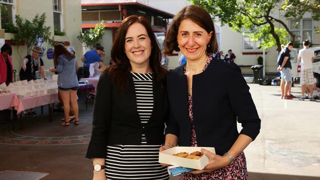 Ms Wilson with Premier Gladys Berejiklian on election day. Picture: Virginia Young