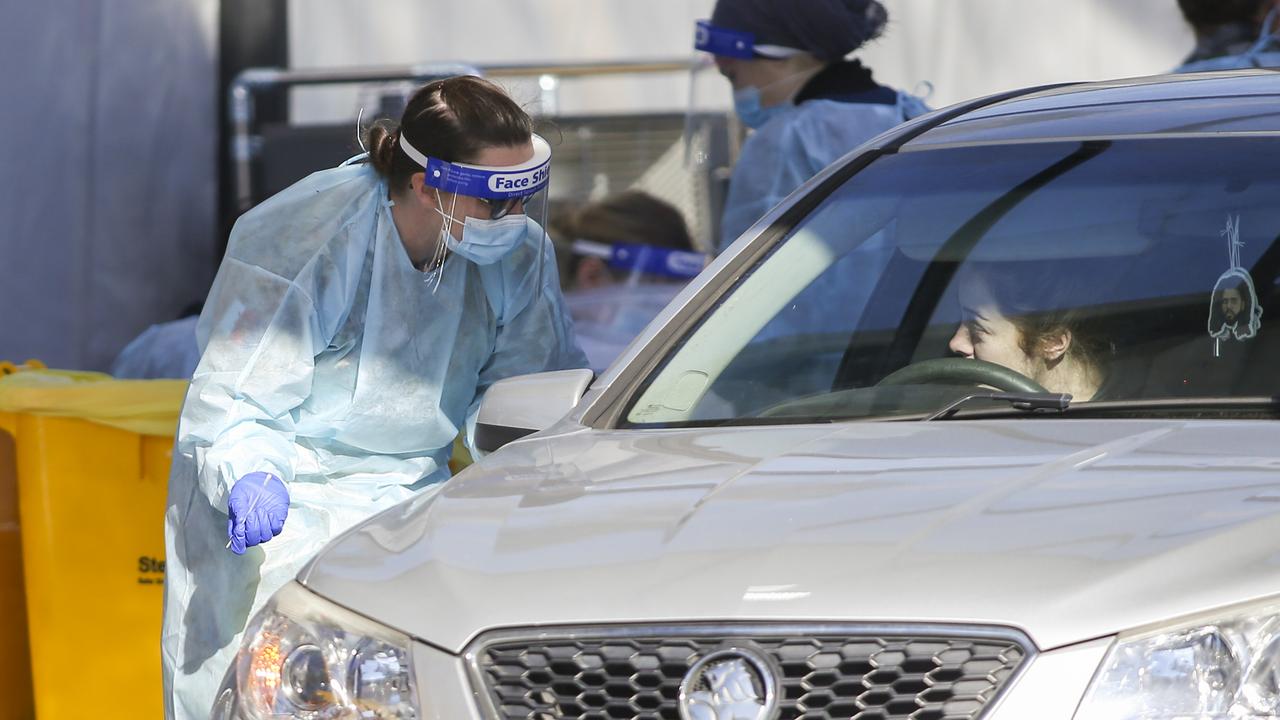 A driver gets tested in the hot spot suburbs of Fawkner today. Picture: Wayne Taylor