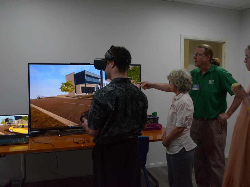 Inside the impressive VR room of Endeavour's improved service hub in Warwick.