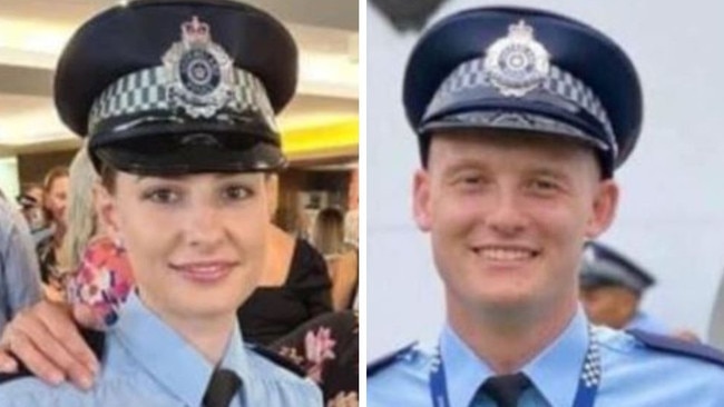 Constable Rachel McCrow, 26, and Constable Matthew Arnold, 29, were gunned down at the property in the western Darling Downs, about three hours west of Brisbane.