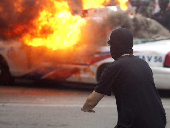 The 2010 G20 meeting in Toronto was overrun with Black Bloc protesters. Picture: AFP Photo/Geoff Robins